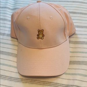 A pink bear hat